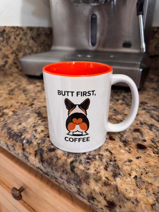 Butt First, Coffee Mug